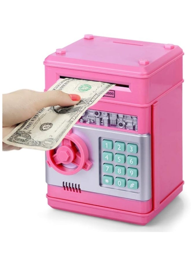 Queens Piggy Bank for Girls & Boys, 4-11 Years - Electronic ATM Money Bank for Kids & Adults, Safe Coin Bank Toy, Pink - Perfect gift for EID - Image 1